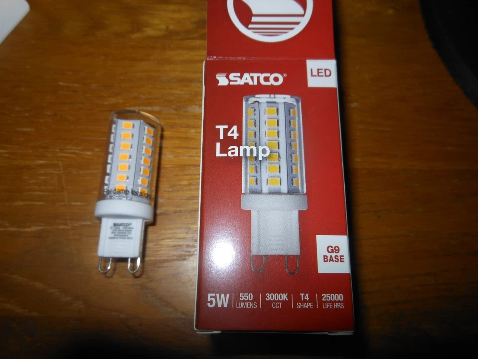 5 New Satco G-9 Pin Base 5W 3000K Dimmable LED Clear Light Bulbs Model S11234 - Image 4 of 4