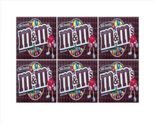 6 Inside Mount vendstar VENDING candy gumball labels Sticker 2.5 x 2.5" m&m plai