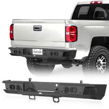Offroad Steel Rear Back Bumper W Led Lights Fit 2007-2018 Chevy Silverado 1500