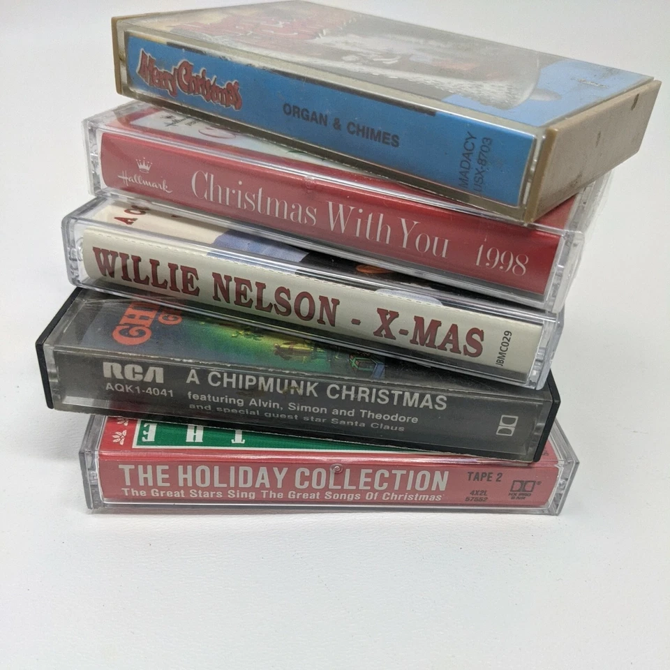 Christmas Cassette Tape - Willie Nelson, Chipmunks, Natalie Cole... Lot of 5 Foto 3 de 3