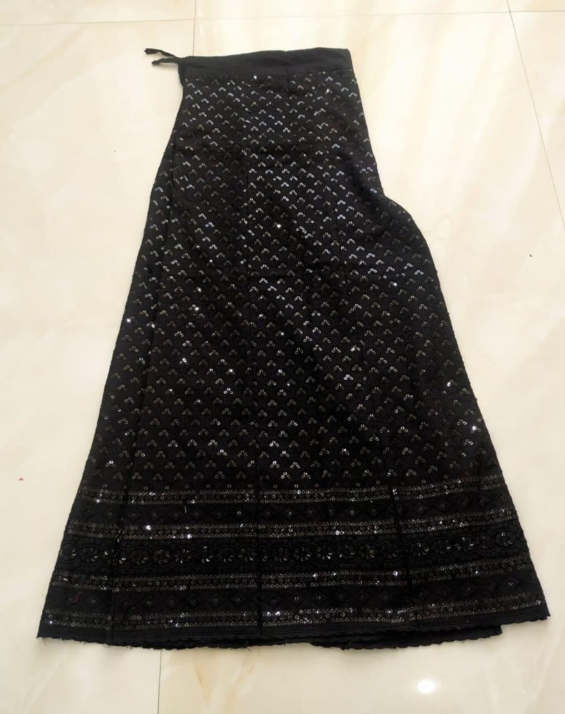 Indian Pakistani Cotton Embroidered Sharara Black Ethnic Palazzo Pants