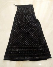 Indian Pakistani Cotton Embroidered Sharara Black Ethnic Palazzo Pants