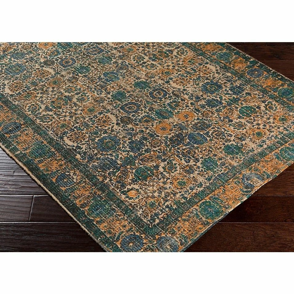 Small Oriental Rug Surya SDI-1001 Shadi Area Rug, 2' x 3' Khaki & Teal NEW - Image 2 of 3