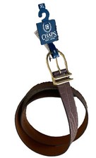 CHAPS Brown Faux Leather Belt Mens Size XL Emboss Croc Goldtone Buckle  NWT