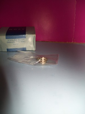 Avon Sterling Silver Crystal TOE Ring New