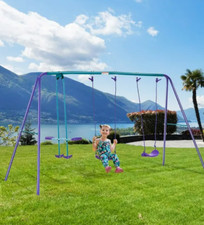 Swing Adjustable Glider Set Hanging Seats Pair Backyard Seat Kids Outdoor New