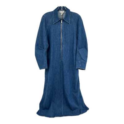 cos zip up denim dress ZIP-UP DENIM SHIRT DRESS - WHITE
