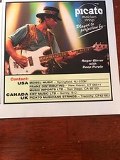 1988 VINTAGE 5X5.5 PRINT Ad FOR PICATO GUITAR STRINGS ROGER GLOVER DEEP PURPLE