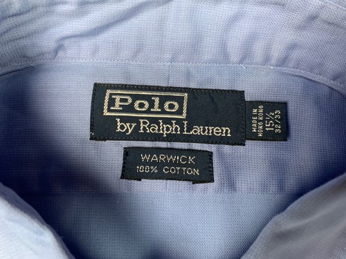 Polo Ralph Lauren Mens Button Dress Shirt 15 1/2 Blue D6 - Picture 3 of 12