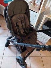 passeggino trio Janè Muum, tenuto bene, grigio e nero, ruote da trekking