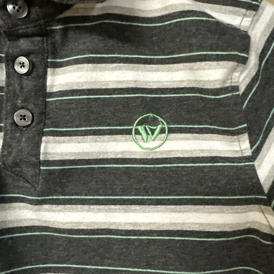 Camisa Polo Shaun Blanca Niños Rayas Gris Cambray y Azul, Schoolcore Niños Talla Pequeña Foto 4 de 4