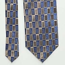 Joseph  Feiss Geo Woven HandMade 100 Silk XL Extra Long Necktie 60" x 4" NWT