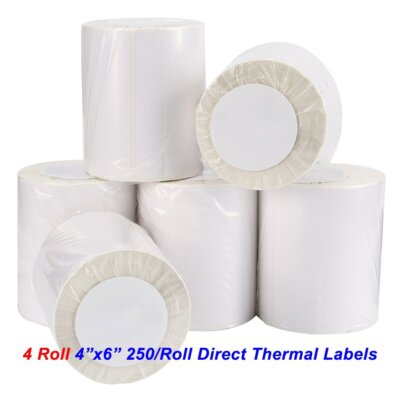 4 Rolls 4x6 EcoSwift Direct Thermal Shipping Labels - 250 per roll - 1000 labels