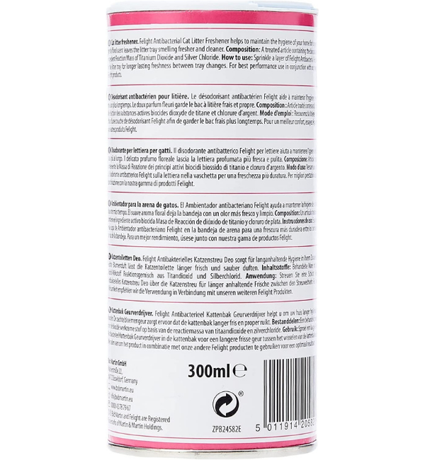 FELIGHT Antibacterial Cat Litter Freshener Powder with Floral Peony