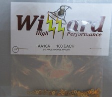 PACKAGE WIZZARD "NEW" .015 PHOS. BRONZE SPACERS AA10A 100 