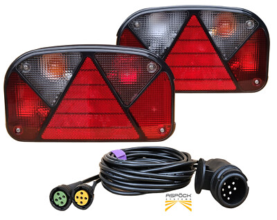 Aspöck Multipoint 2 II Rückleuchten SET li./re. mit RFS + Kabelsatz 13polig 4m