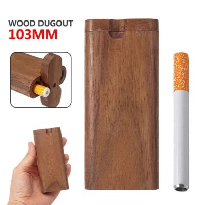 tobacco dugout Wooden Dugout Pipe Self Cleaning Metal Bat Poker Smoking Pipe One Hitter  Kit