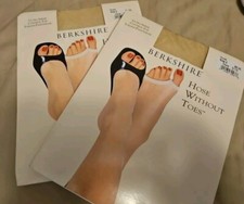 BERKSHIRE- Lot of 2, Hose Without Toes Control Top Pantyhose, 5115, Nude, 2