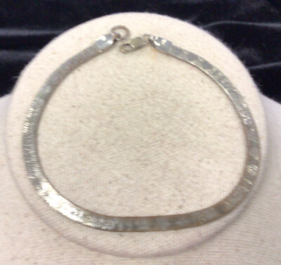 Vintage Sterling Silver 925 Herringbone Bracelet 8.5