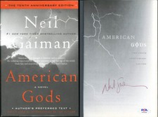 Neil Gaiman SIGNED 10th An ED American Gods HC 1st Ed 1st Pr PSA/DNA AUTOGRAPHED