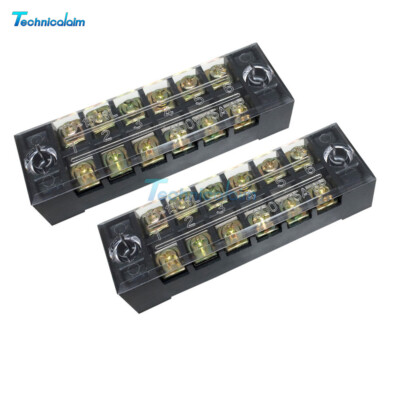 2PCS Dual Row Strip Screw Terminal Block Fixed Wiring Board Wire Connector