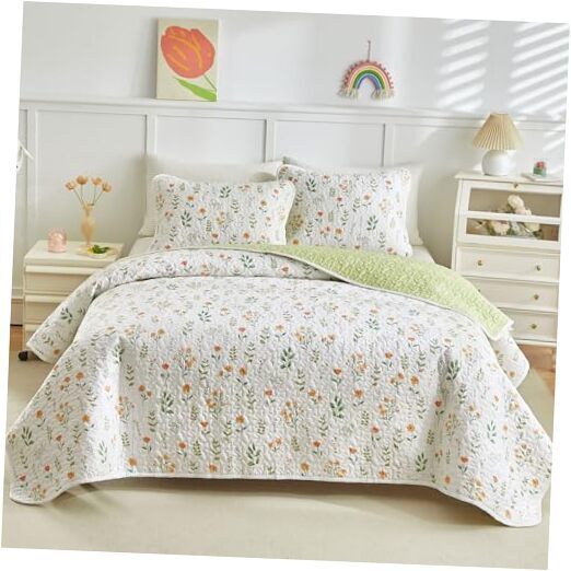 Joyreap 3 Pieces Cotton Quilt Set for Girls, Queen-90