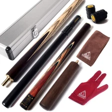CUESOUL Snooker Cue 3/4 Jointed  with 2 Cue Extension and Aluminium Case D308