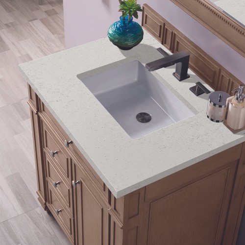 James Martin 157-V30-WW-3LDL Whitewashed Walnut Vanity Lime Delight Quartz Top - Picture 4 of 4