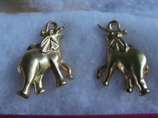 Womens Goldtone Elephant 1.5 inch Clip On Earrings Nice Zoo Wild Animal Unmarked
