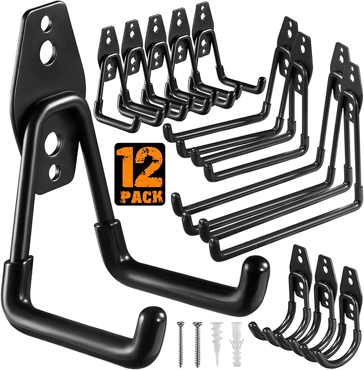 12 Pack Garage Hooks Heavy Duty Utility Steel Garage Storage Hooks Wall  Mount