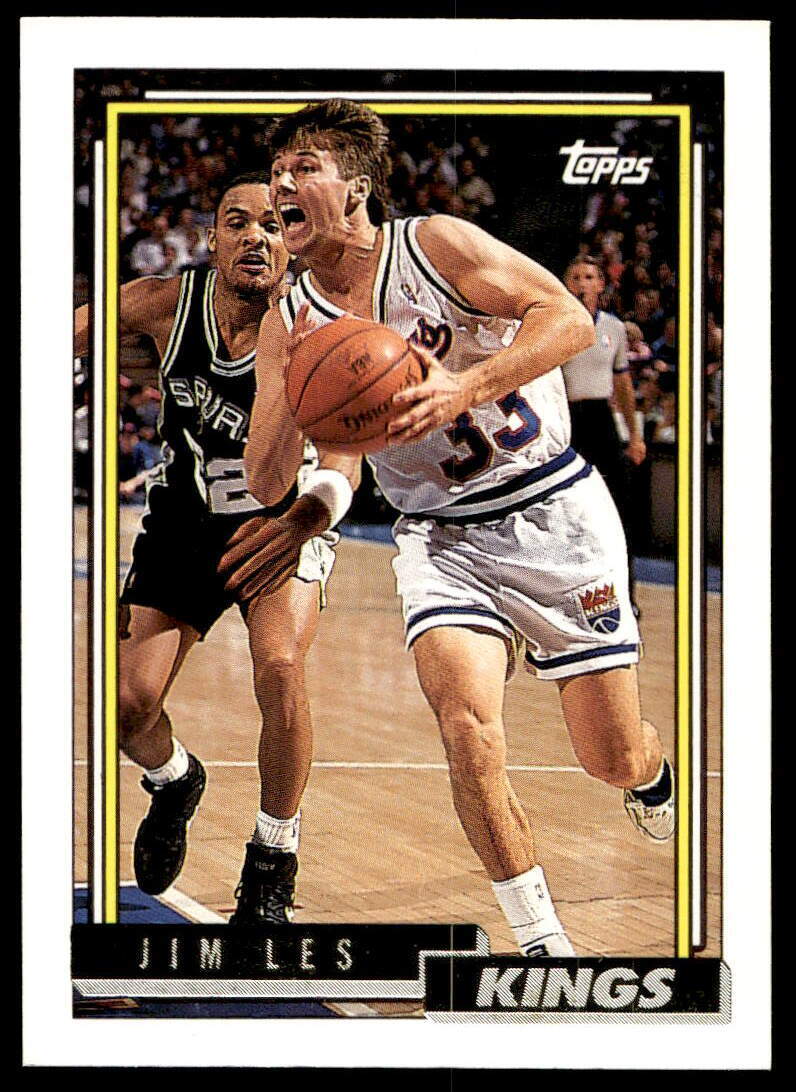 1992, Jim Les, Sacramento Kings, Signed, Autographed, Topps Gold Basketball Card, Card # 167, 1992, Jim Les, Sacramento Kings, Signed, Autographed, Topps Gold Basketball Card, Card # 167,