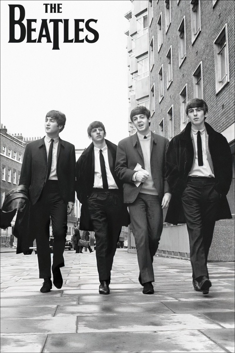 THE BEATLES IN LONDON 1963 WALKING STREETS PHOTO ORIGINAL PRINT