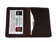 Credit Card Holder, ID Holder, Business card Wallet Leather MADE in USA D BROWN