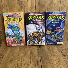Teenage Mutant Ninja Turtles VHS lot Of 3 cartoon TMNT, f.h.e. ages 5 and up