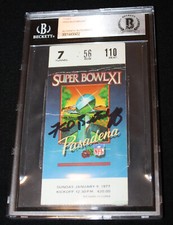 Fred Biletnikoff signed Super Bowl XI Ticket Stub, Oakland Raiders, Beckett BAS
