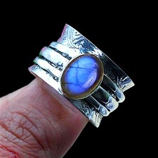 Labradorite Ring 925 Sterling Silver Ring Handmade Gemstone Ring Women's Ring