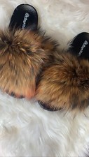 Faux fur slides women,kids,babies