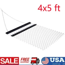 4 x 5 ft Drag Harrow ATV Lawn Rake Chain Field Drag for Landscape Leveling US