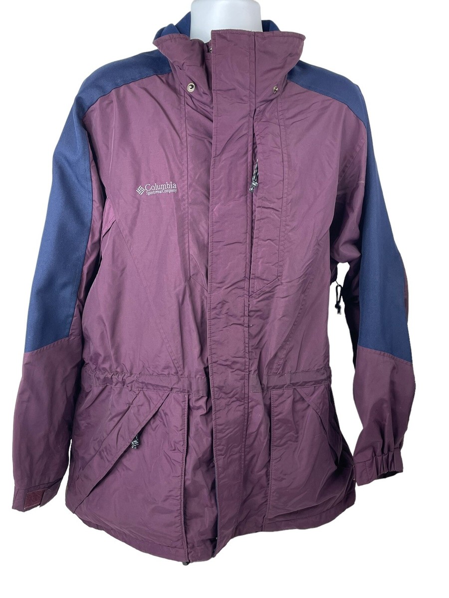 L 赤紫 96SS Columbia Button Nylon Anorak L 赤紫 96SS Columbia Button Nylon Anorak