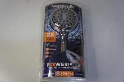 Waterpik Powerpulse 2x Massage Hand Held Showerhead 6 Sprays Easy Select Chrome