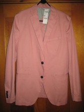 Sisley Men's Jacket Medium Pink Slim Fit 