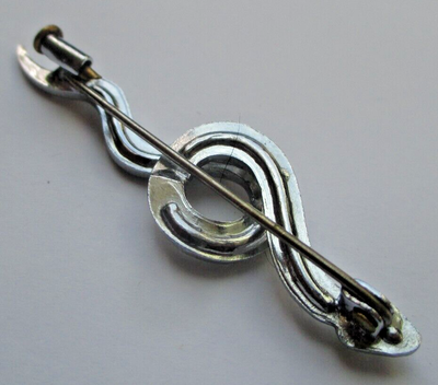 Broche Vintage Serpent Argent Avec Cristaux Péridot - Bijou Fantaisie Femme