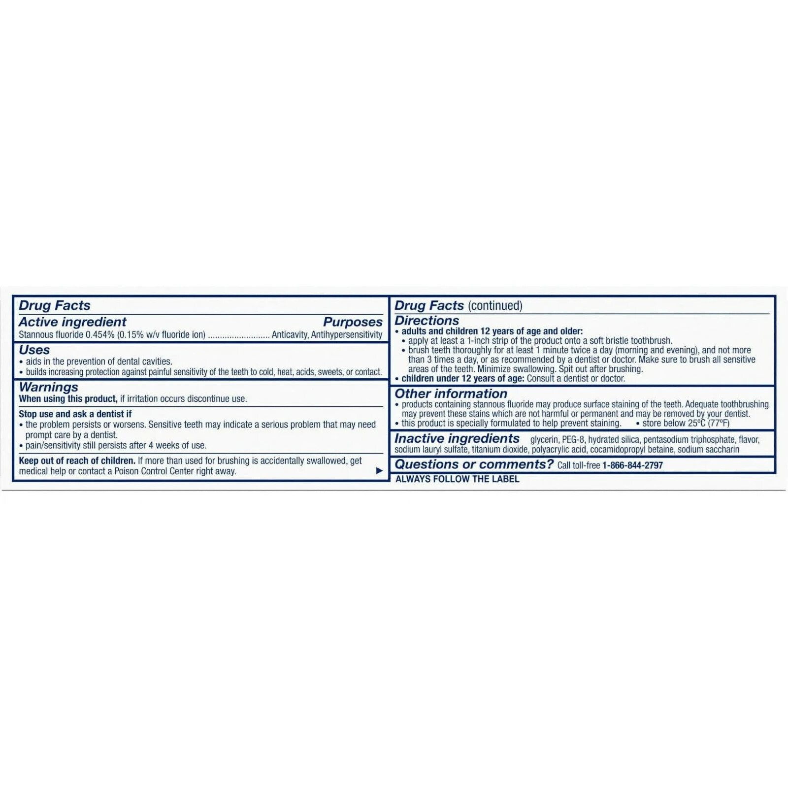 Sensodyne Rapid Relief Fluoride Mint Toothpaste, 3.4 Oz  4 PACK