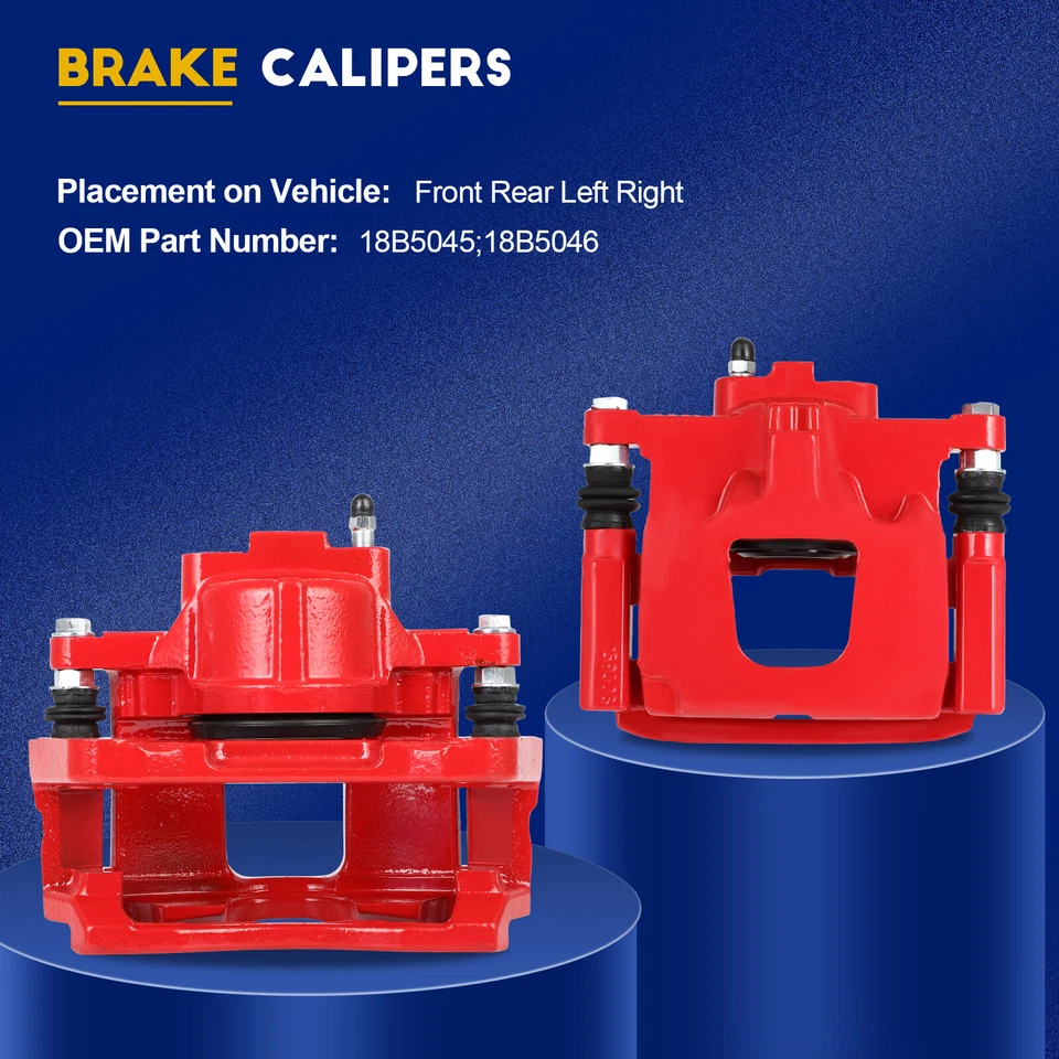 4PCS Front and Rear Brake Calipers For 2007-2012 Jeep Wrangler 07-10 Dodge Nitro Foto 2 de 4