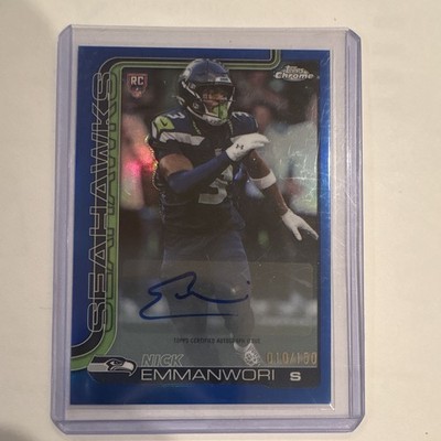 Topps 2025 Topps Chrome Nick Emmanwori Seahawks Rookie Auto 10/150 #RA-NE