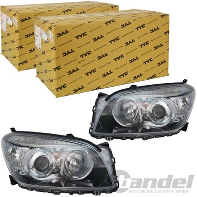 2xTYC H11 HB3 SCHEINWERFER LINKS+RECHTS SCHWARZ für TOYOTA RAV 4 III BIS 01.2009
