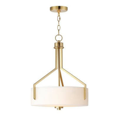 MAXIM LIGHTING 21287SWSBR DART 3-LIGHT PENDANT SATIN BRASS SATIN WHITE GLASS