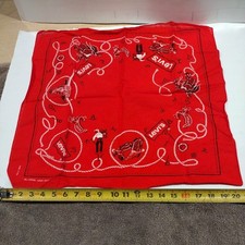 Vtg LEVI'S Rope Edge Red Western Bandana Handkerchief All Cotton Wash Fast USA