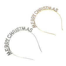 2Pcs Multi Purpose Letter Rhinestone Hairbands for Xmas Party Headwear