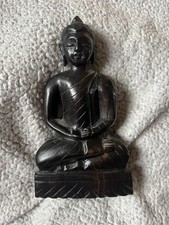 Vintage Buddha Figurine Hand Carved hardwood  